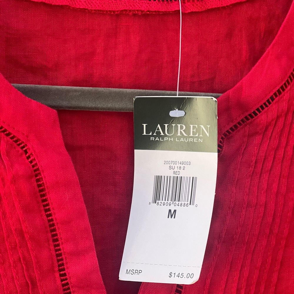 Ralph Lauren Vibrant Red Blouse - Picture 5 of 7
